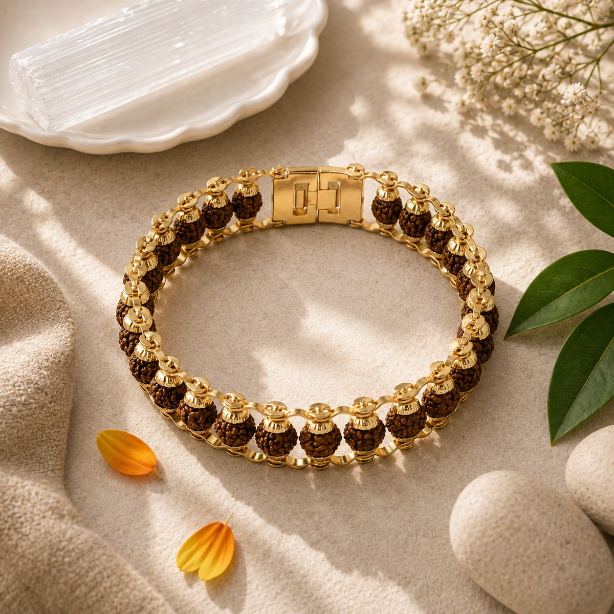 Rudraksha Steel Bracelet